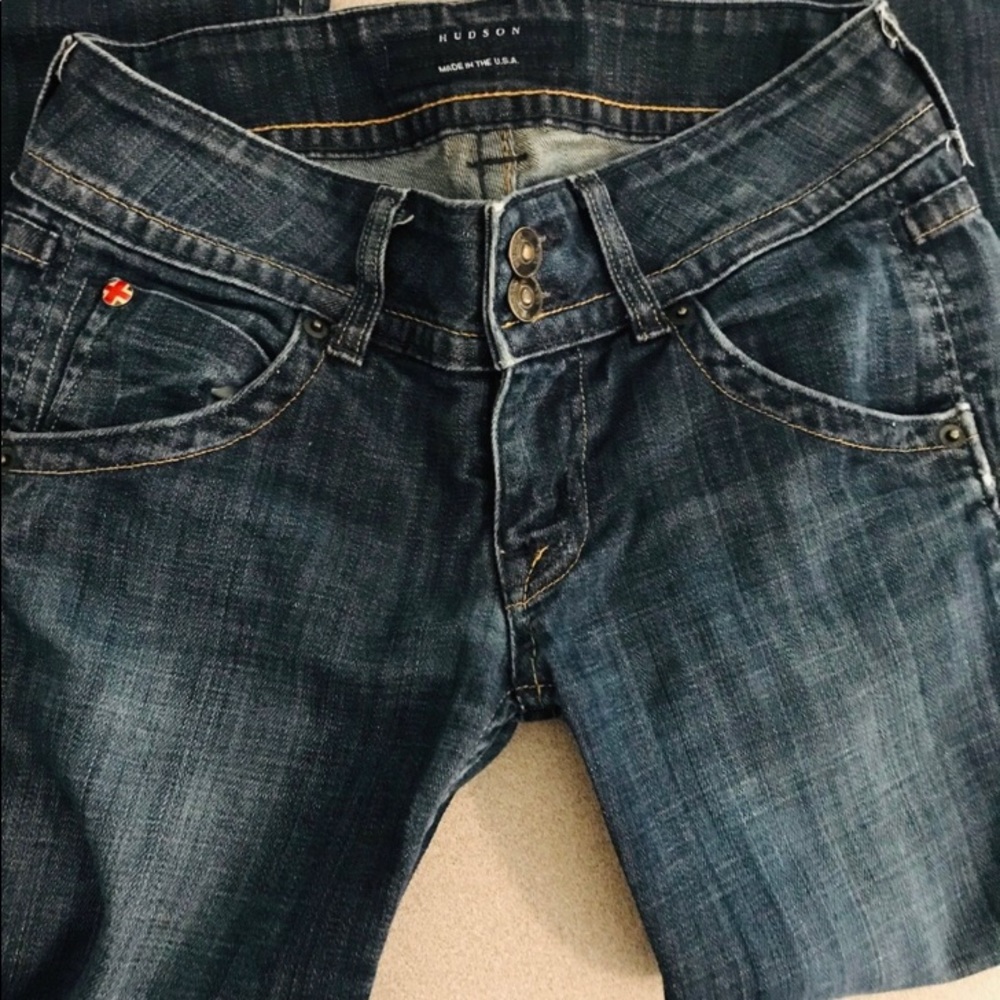 Hudson Boot Cut Jeans, Size 25, medium blue jean